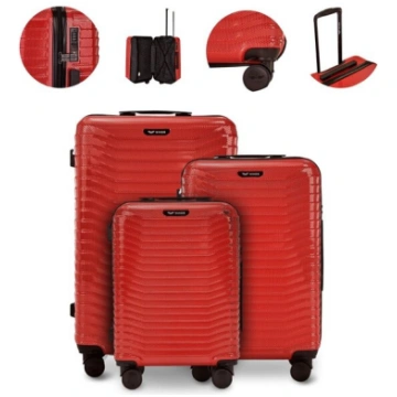 3 Čemodānu Komplekts Wings Pc Sea Eagle 2.0 Red