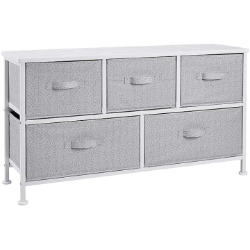 Amazon Basics - White Wardrobe Storage Unit with 5