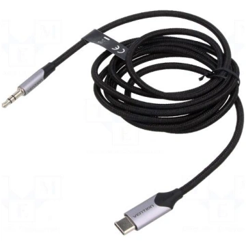 Cable | Jack 3.5mm 3pin plug,USB C plug | nickel p