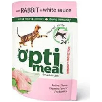 Mitrā kaķu barība Optimeal 85 g — trusis mērcē