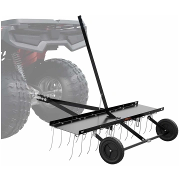 VEVOR 122cm vilkams zāliena aerators ar 24 tērauda