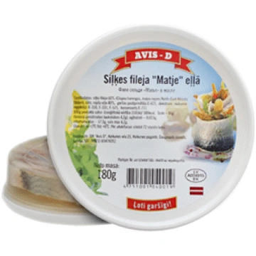 Siļķu filejas gabaliņi Matje eļļā AVIS-D 180g
