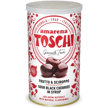 Tumšie ķirši sirupā TOSCHI Amarena, 400g