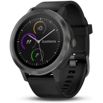 vivoactive 3 Slate ar melnu silikona siksniņu Garm