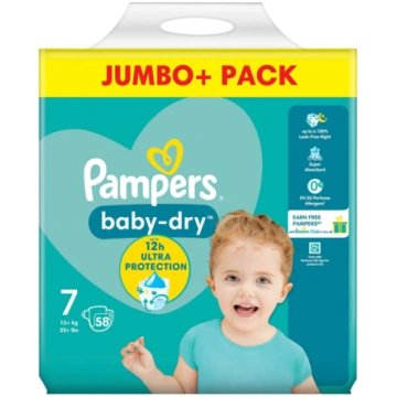 Pampers Baby Dry 7 izm. (15+kg) 58 gab