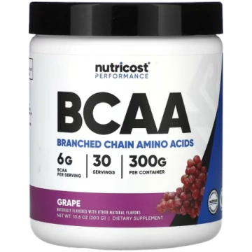 Nutricost, Performance, BCAA, Grape, 10.6 oz (300 