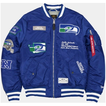 SEATTLE SEAHAWKS X ALPHA X NEW ERA MA-1 BOMBER JAC
