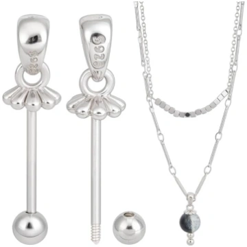 BENECREAT 2 Stück 925 Sterling Silber Stiftöse Öse