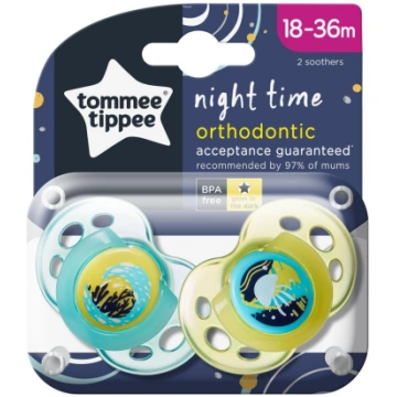 Tommee Tippee Silikoniniai čiulptukai Night Time 1