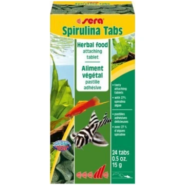 Sera Spirulina augu barība lipīgu tablešu veidā zi