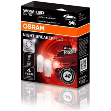 LED spuldzes W5W, 1W, 12V, 5700K, NIGHT BREAKER LE