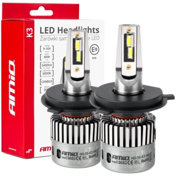 LED automašīnu spuldzes sērija k3 h4 12v 6000k can