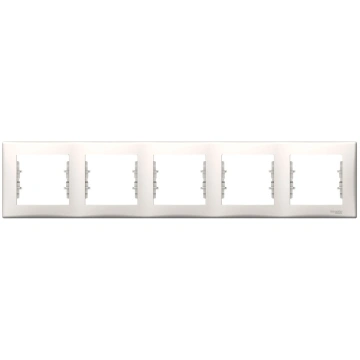 Sedna - horizontal 5-gang frame - cream Schneider 
