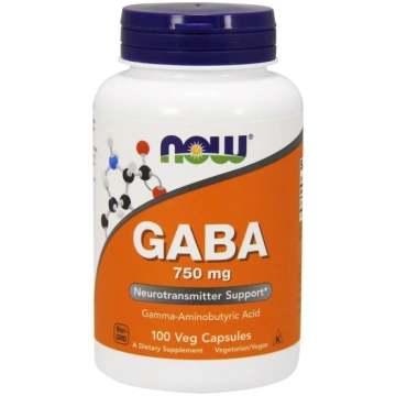 NOW Foods GABA, 750 mg - 100 kapsulas