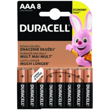 Baterijas Duracell AAA LR03 Alkaline, 1,5V, 8 gab