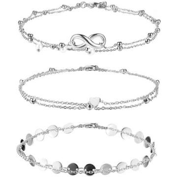 Finrezio 3 gabali Nerūsējošā tērauda Anklet sievie