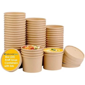25 iepakojums - 8oz brūns kraftpapīra vienreizējās