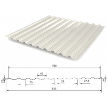Trapecveida profils T-14R, RAL9002, RAL9010 (Gloss