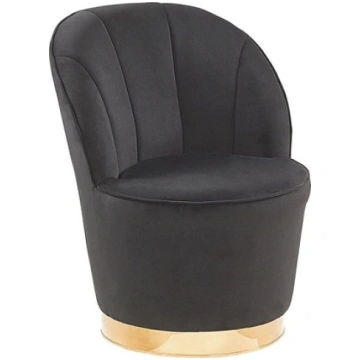 Beliani Fotel welurowy czarny ALBY! 221557 Bel