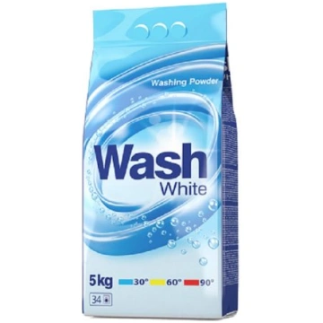 WASH veļas pulveris WHITE 5kg/34 mazgāšanas reizes