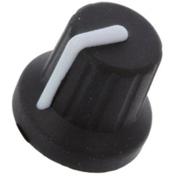 Knob; with pointer; rubber,plastic; Øshaft: 6mm; Ø