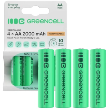 Green Cell Rechargeable Batteries 4x AA HR6 2000 m