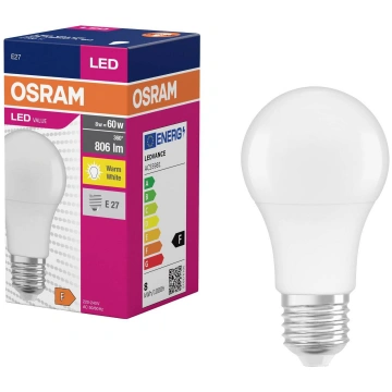 Spuldze Osram LED Value Classic A 60 FR non-dim 8 