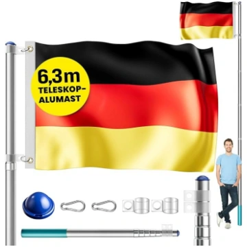 Alumīnija teleskopiskais karoga masts 630 CM Vācij