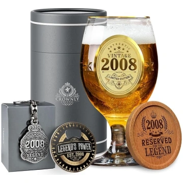 2008 Personalizēta alus glāze 18. dzimšanas dienas