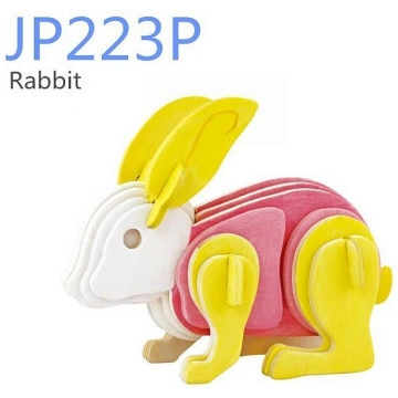 ROBOTIME Koka 3D puzle ar krāsām "Zaķis", JP223P 2