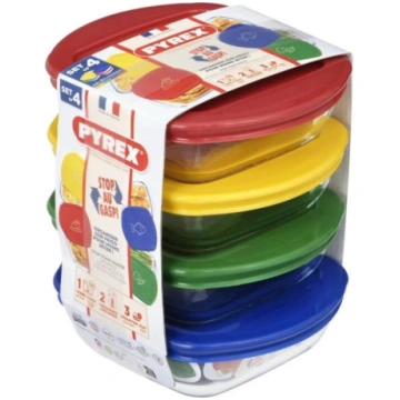 Komplekts 4 gab. PYREX stikla pārtikas trauki, 0,3