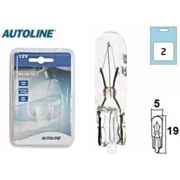 Spuldžu pāris Autoline 12V 1,2W ar stikla cokolu