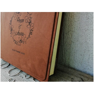Bespoke Suede Fabric Wedding Scrapbook - Square Ph