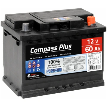 Akumulators Compass Plus, 12 V, 60 Ah, 480 A