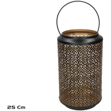 Lida melna sveču laterna 25 cm 15.00 x 15.00 x 25.