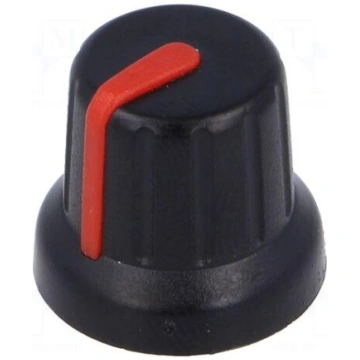 Knob | miniature,with pointer | Øshaft: 6.35mm | b