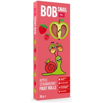 Ābolu un zemeņu rullīši BOB SNAIL, 30g - 450-27777