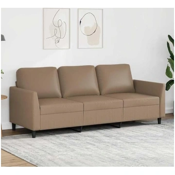 3-Sitzer Sofa Lederoptik Cappuccino 180 cm Breit M