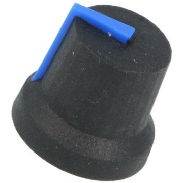 Knob; with pointer; rubber,plastic; Øshaft: 6mm; Ø