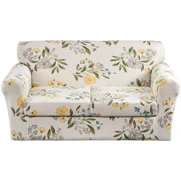 KRFOONN Stretch-Sofa-Couchbezüge für 2 Kissen, bed