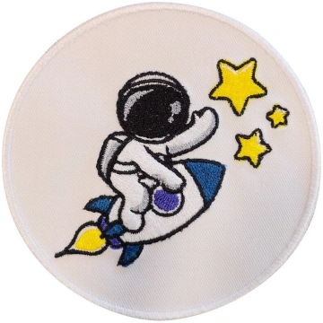 Emblēma Fil Mécanique astronauts uz raķetes 77114
