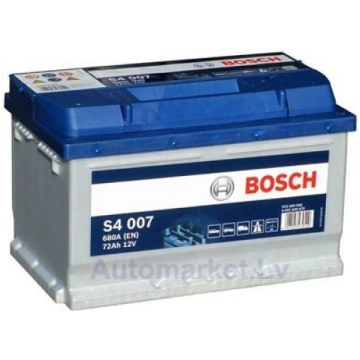 72Ah, 680A, 12V Akumulators BOSCH S4007 (-+) 278x1