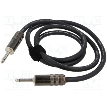 Cable; Jack 6,3mm 2pin plug,both sides; 1.5m; blac