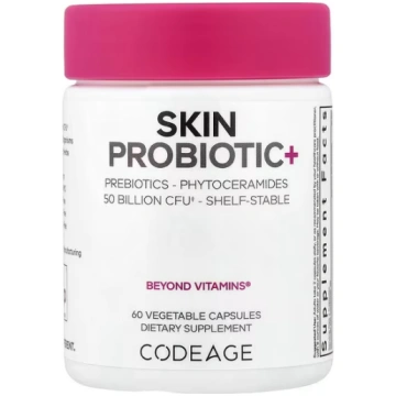Codeage, Skin Probiotic+, 60 Vegetable Capsules