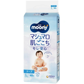 Moony Diapers L 9-14kg 48pcs Moony Unicharm Corpor