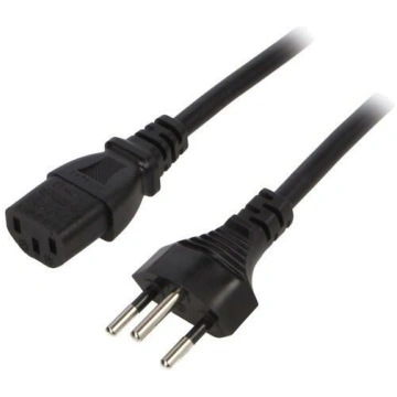Cable; 3x1mm2; IEC C13 female,SEV-1011 (J) plug; P