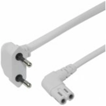 Deltaco Power cable CEE 7/ 16 - C7 angled 1.5m whi
