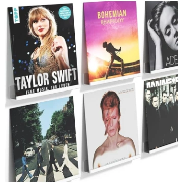 AITEE Ierakstu plaukti: 6 Pack White Acrylic Vinyl