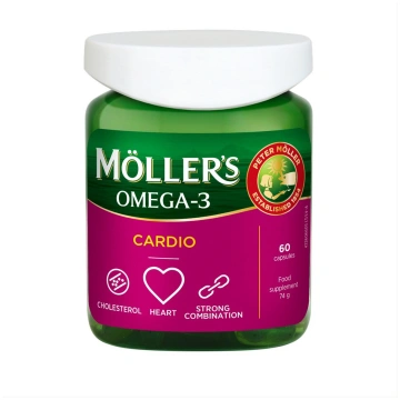 MOLLER"S ZIVJU EĻĻA OMEGA-3 CARDIO, 60 kapsulas Or