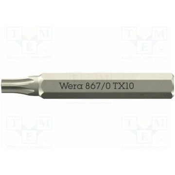 Screwdriver bit; Torx®; TX10; 867/0 Micro; Socket 